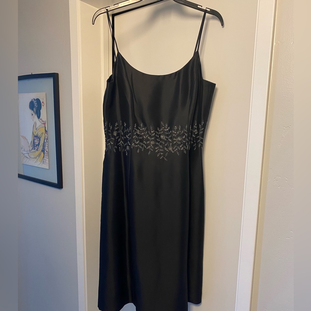 NWOT Ann Taylor black silk cocktail dress. Size 10
